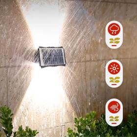 2x PCS Projecteur Solaire Étanche IP65 pour Jardin et Terrasse